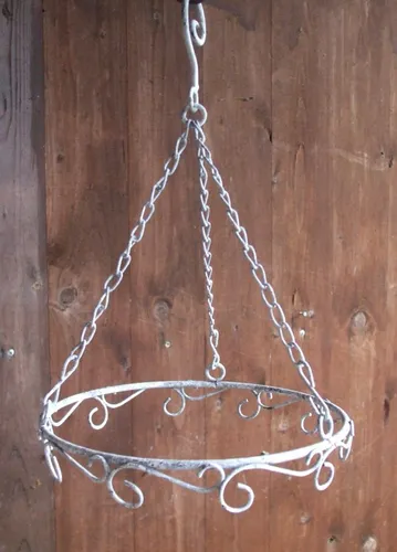 Küchenhänger, Kräuterhänger, Ring m. Haken, 20 cm, grau, Landhaus