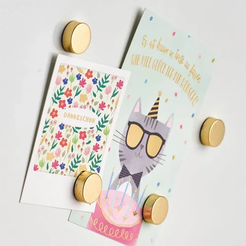 Zeller Magnete gold, Metall Ø 2,3 x 0,9 cm, 4 St.