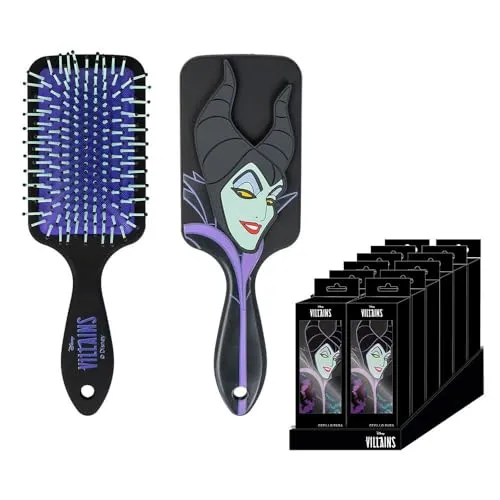 CERDÁ LIFE'S LITTLE MOMENTS - Disney Villain Haarbürste - Farbe Schwarz - Entwirrungsbürste - Maleficent Print Design - Originalprodukt