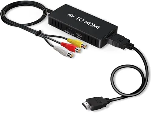 DigitPro RCA auf HDMI Konverter 1080P - Video-Formatwandler: Konvertieren Sie Ihre alten Spiele und Videos in modernes HDMI mit 720P/1080P Ausgabe, ideal für nostalgische Erinnerungen ohne Treiber, einfach Plug-and-Play.