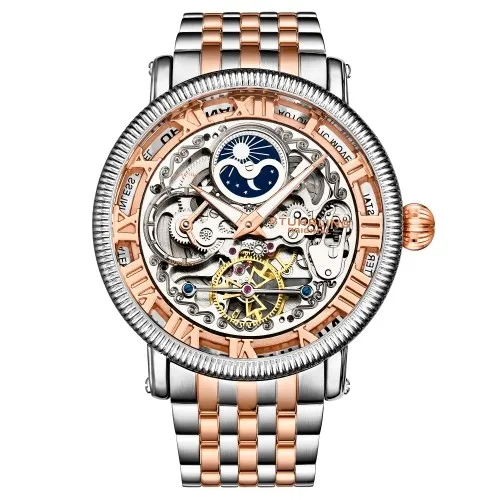 Stuhrling 3922 3 Spezial Reserve Automatisch Herren Uhr - Luxuriöse Armbanduhr aus Edelstahl mit automatischem Uhrwerk, Skelett-Design und römischen Ziffern, ideal für stilvolle Anlässe und den Alltag.