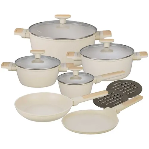 Klausberg KB-7833: ZESTAW 12 ELEM. GARNKÓW MARMURKOWYCH - Koch- & Suppentöpfe für alle Herdarten, inklusive Induktion, mit langlebiger Marmorbeschichtung für gesundes Kochen.