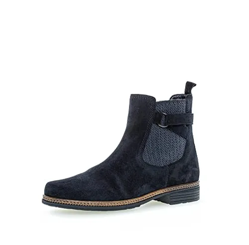 Gabor Damen Chelsea Boots - Bequeme Stiefeletten mit Wechselfußbett - Wanderschuhe mit warmem Futter und flexiblem Blockabsatz, ideal für den Übergang und den Alltag. Hochwertiges Rauleder sorgt für Stil und Komfort.