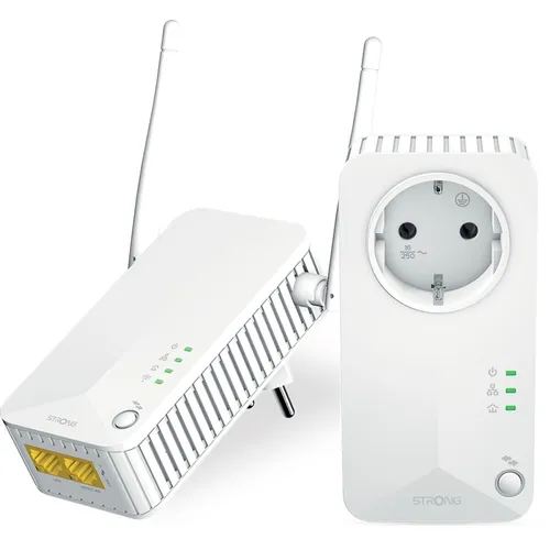 STRONG Powerline WI-FI 600 KIT - Powerline Adapter + WLAN Hotspot bis zu 600 Mbit/s, einfache Installation ohne neue Kabel und Reichweite über 300 m