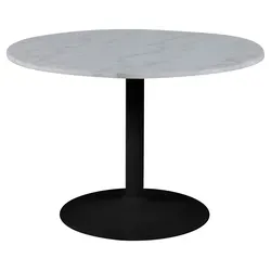 Actona Tarifa Esstisch - Stilvoller Stahl/Marmor in Matt Schwarz - Esstische: Der Actona Tarifa Esstisch überzeugt mit minimalistischer Ästhetik und robuster Bauweise. Ideal für gesellige Mahlzeiten, bietet er mit 110cm Durchmesser ausreichend Platz und besticht durch unschlagbares Preis-Leistungs-Verhältnis.