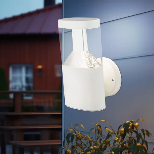 Hauswandlampe Edelstahl LED 23cm IP44 - Moderne Wandleuchte für den Außenbereich, wetterfest und energieeffizient. Mit warmweißem Licht sorgt sie für gemütliche Atmosphäre und hat eine lange Lebensdauer von 25.000 Stunden.