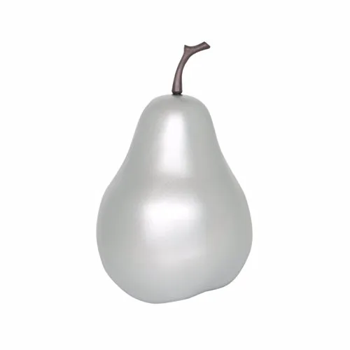 Produktbild Pottery Pots Handgefertigte Deko-Birne in Silber (matt) aus robustem Fiberglas, Größe XS