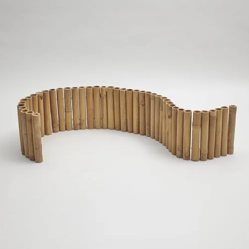 Flexible Rasenkante | Bambus | beige | Beetumrandung | Beeteinfassung | Rollborder L: 200cm x H:30cm