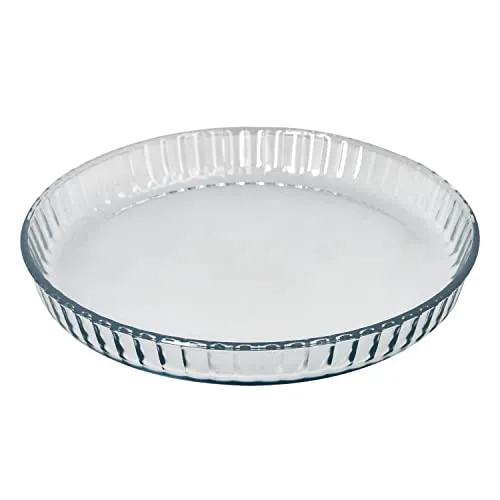ORYX Lockige Backform aus Borosilikatglas, Ø 28 cm, ideal für Desserts, Küche, Backen, Kuchen, Quiche, BPA-frei