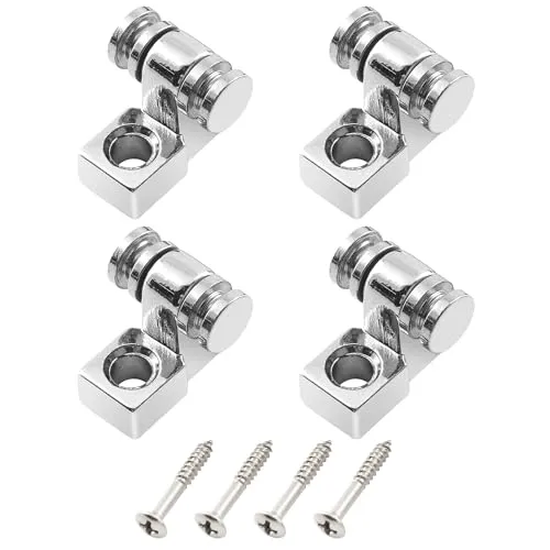 Musiclily Vintage Roller Guitar String Trees Guides Saitenniederhalter String Retainers für Strat Straocaster Tele Telecaster E-Gitarre, Chrom(4 Stück)