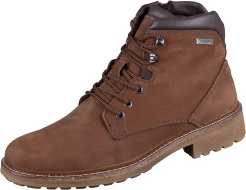 Ara Stiefeletten für Herren in braun - Schnürstiefelette mit praktischem Reißverschluss - Wanderschuhe aus hochwertigem Nubukleder, ideal für Komfort und Stil. Innen mit wärmendem Fleece ausgestattet, perfekt für kühle Tage.