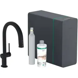 hansgrohe Aqittura M91 Filtersystem 210 - Armaturen mit Ausziehauslauf und SodaSystem für gefiltertes, gekühltes und mineralisiertes Wasser – wähle zwischen still, medium oder sprudelnd.