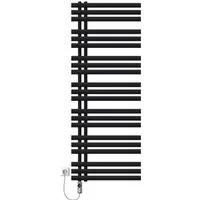 LuxeBath Badheizkörper Iron EM 600x1600mm Schwarz Matt mit Heizstab 900W Digital