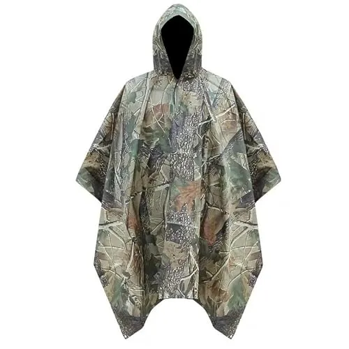 TRIXES Tarnung wasserdichter Regenponcho, leicht für Erwachsene – Wandern, Festivals, Reisen und mehr