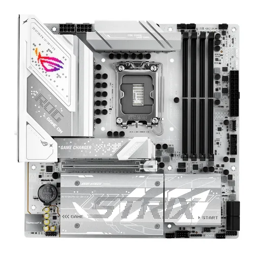 ASUS ROG STRIX B860-G GAMING WIFI - Micro ATX Motherboard - Mainboard mit LGA1851-Sockel und B860 Chipsatz, ausgestattet mit Wi-Fi 7 und 2.5 Gigabit LAN für blitzschnelle Netzwerkverbindungen.