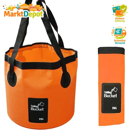 Falteimer 20L Tragbar Spülschüssel Camping Waschschüssel 30 x 27cm Gartenarbeit