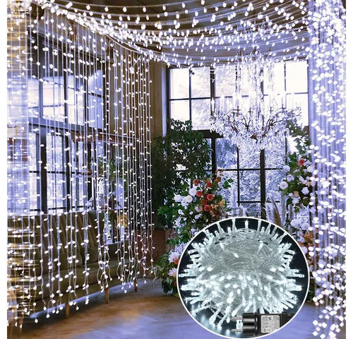 Rosnek Lichterkette 20M/30M/50M/100M 31V DC LED-Lichterkette, Timer, Speicherfunktion, 8 Modi für Zuhause Garten Hof Hochzeit Weihnachtsfeier Feiertag