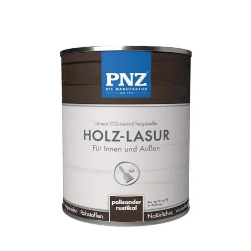 PNZ Holzlasur für Innen und Außen | lösemitttelfreie Farblasur | Nachhaltig hergestellt mit regionalen Rohstoffen | für alle Hölzer, auch Bienenhäuser, Gebinde:10L, Farbe:palisander rustikal