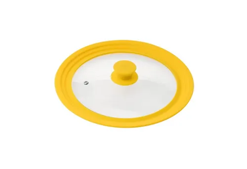 bremermann Universaldeckel Universal-Glasdeckel mit Silikonrand, 24/26/28 cm, mittel, gelb