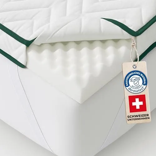 Welldora Recovery Topper 8 cm – Wendbar H2/H3 für optimalen Schlafkomfort - Matratzentopper für Boxspringbetten, wendbar für individuellen Schlafkomfort, waschbar bis 90 °C, ideal für Allergiker und gegen Druckstellen.