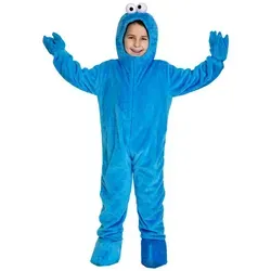 Die Sesamstraße Krümelmonster Kinderkostüm - Blau - Größe 134-140 - Kostüme für Kinder, offizielles Krümelmonster-Kostüm aus der Sesamstraße, flauschig und ideal für Karneval, Halloween und Motto-Partys.