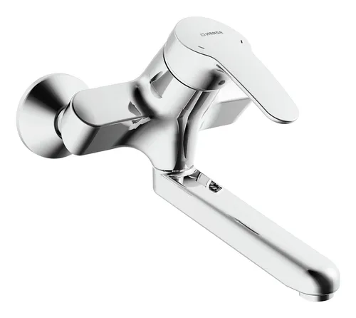 Hansa HANSAMIX Waschtisch-Einhand-Wandbatterie - Waschtischarmaturen mit 120° schwenkbarem Auslauf und absperrbaren S-Anschlüssen für optimale Flexibilität und Komfort im Bad.