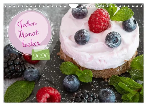 Jeden Monat lecker - Wandkalender 2026 DIN A4 quer - Hochwertiger Fotokalender mit 12 einzigartigen Motiven, perfekt für jeden Monat. Robuste Spiralbindung und umweltfreundliches Papier sorgen für ein nachhaltiges Erlebnis.
