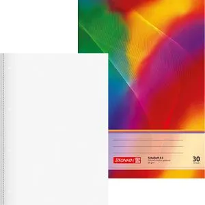 Brunnen Schulheft 104493002, A4, blanko mit Rand, 16 Blatt, gelocht, Lineatur 30
