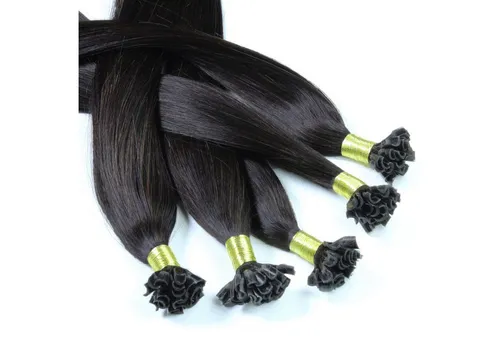 hair2heart Echthaar-Extension Bonding Extensions - glatt #4/0 Dunkelbraun 1g 50cm