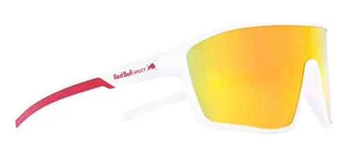 Red Bull Spect Eyewear Unisex Daft Sonnenbrille, Shiny White, Large - Sportbrillen mit MONO-Shield TR90, extrem langlebig und leicht, plus bruchfeste Polycarbonat Gläser für 100% UV-Schutz – ideal für aktive Outdoor-Abenteuer.