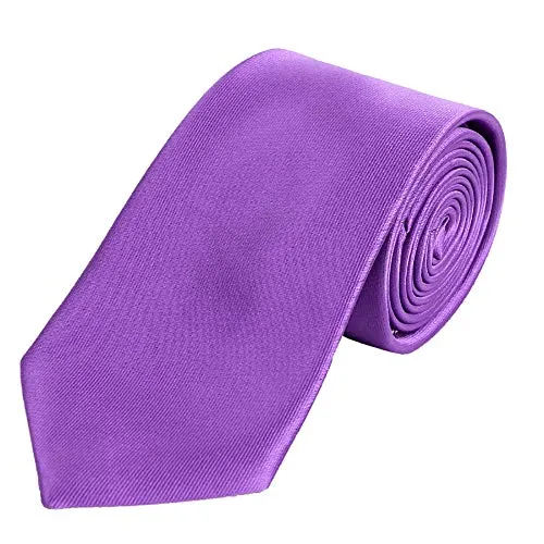 DonDon Herren Krawatte 7 cm klassische handgefertigte Business Krawatte Flieder Violett für Büro oder festliche Veranstaltungen
