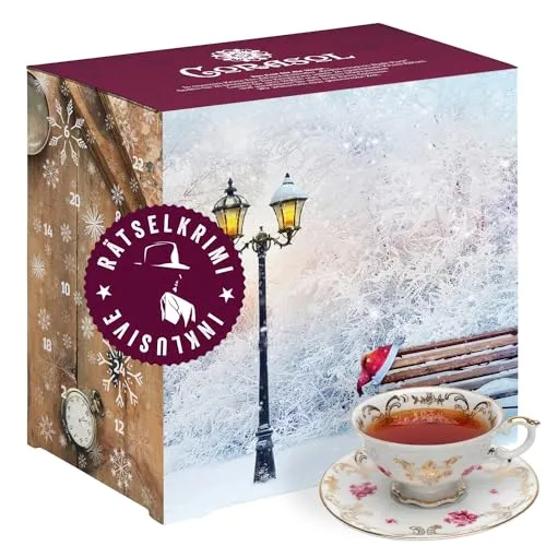 Corasol Krimi Tee Adventskalender - Entführung im Hyde Park (2. Fall), 24 verschiedene Tees für ein spannendes Vorweihnachts-Erlebnis und tägliche Genuss-Momente