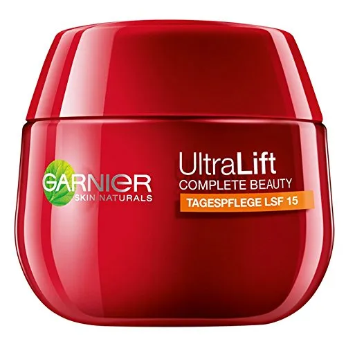 Garnier Ultra Lift Complete Beauty straffende Anti-Falten Tagespflege (sensitive Gesichtscreme mit natürlichem Pro-Retinol, LSF 15