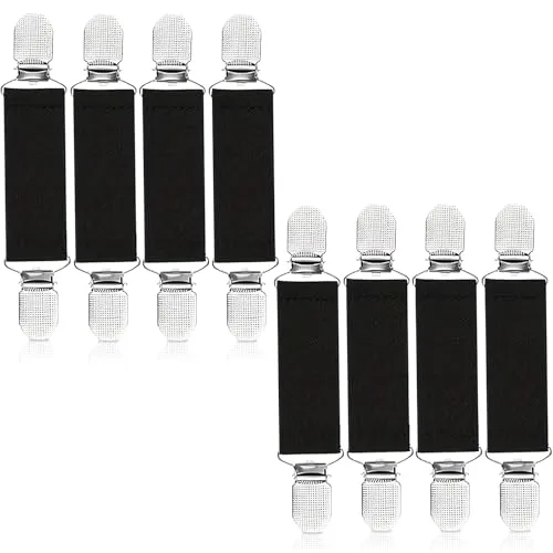 Pack of 8 Clips für Kleidung, Cinch Clip Unisex Waist Clip Flexibel Kleider Clip Dehnbar bis 22cm Cardigan Clip Pullover Clips mit Silikonpolsterung Verschlüsse für Jacken Scarf Shirt