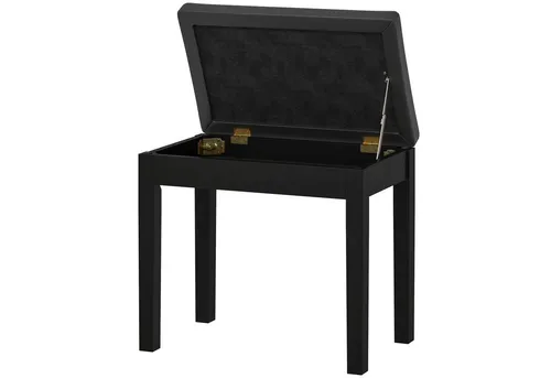 furnicato Hocker Klavierbank mit Stauraum, Kunstleder, Schwarz - Elegante Klavierbank aus Kunstleder mit praktischen Holzbeinen und integriertem Stauraum. Ideal für Musiker, die Stil und Funktionalität schätzen.