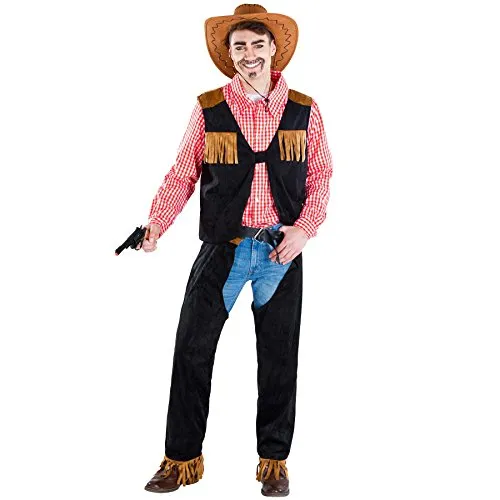 tectake® Herrenkostüm Cowboy Matthew - Kostüme für Fasching und Mottopartys, klassischer Western-Look für einen heldenhaften Auftritt im Wilden Westen.