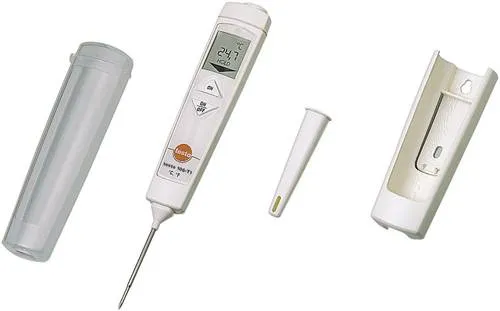 testo 106 Set Einstichthermometer (HACCP) - Elektrische Messgeräte mit HACCP-Konformität, ideal zur Grenzwertüberwachung von Lebensmitteln und wasserdichtem Schutz für präzise Messungen von -50 bis 275 °C.