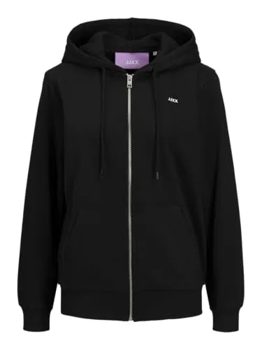 JJXX Sweatjacke JXAbbie - Unifarbene Sweatjacke in Schwarz - Funktionsjacken, lockere Passform, ideal für lässige Outfits und Freizeitaktivitäten.