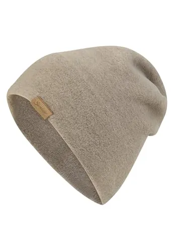 Sterntaler Unisex Beanie aus Microfleece – warme Wintermütze mit Umschlag und Zwei Tragevarianten – weich und pflegeleicht – Mütze für Baby, Kinder, Jungen und Mädchen – braun meliert, Größe 51
