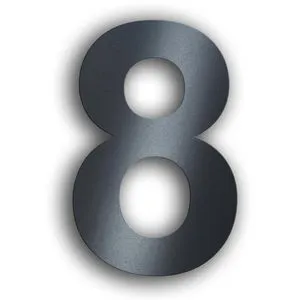Metzler Hausnummer Arial, anthrazit aus Edelstahl, 20 cm Höhe, zum Stecken, Zahl 8