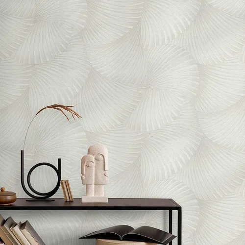 Guido Maria Kretschmer Tapete Fashion for Walls 5 - Moderne Wandtapete in Beige, glänzend und abziehbar. Ideal für jeden Raum, mit hochwertiger Vinylbeschichtung und abstraktem Muster. Maße: 0,5 m x 10 m.