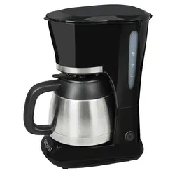 Exquisit KA 6501 sw - 800 Watt Filterkaffeemaschine mit Edelstahl-Thermoskanne, hält Kaffee stundenlang heiß und bietet energiesparende Warmhaltefunktion