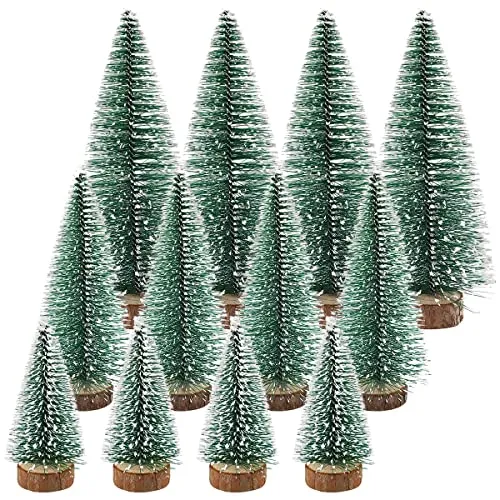 Mini Weihnachts Baum,Guador 12 stück Grün Mini Tannenbaum,Miniatur Künstlicher Weihnachtsbaum,Weihnachtsbaum Mini Künstlich,Mini Weihnachtsbaum,Mini Weihnachtsbaum Künstlicher,3 Größen10/15/20cm
