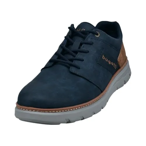 bugatti Herren Schnürer 332 AP001 - Dark Blue, Größe 42 - Herren-Schnürhalbschuhe mit 