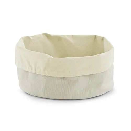 Zeller 18001 Brotbeutel, rund, Baumwolle, ø 20 x 12 cm, grau/créme