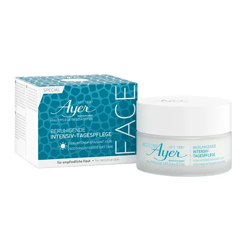 Ayer Pflege Special Soothing Intensive Day Care 50 ml - Tagespflege für empfindliche Haut, reduziert Rötungen und Spannungsgefühle, zieht schnell ein und hinterlässt ein sanftes Wohlfühlaroma.