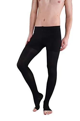 Kompressionsstrumpfhose AT Kl. 2 mit offener Spitze - Schwarz - Stützstrumpfhose für optimalen Halt und hohen Tragekomfort. Luftdurchlässig und pflegeleicht, ideal für den täglichen Einsatz. Mit elegantem Maschenbild für zeitlosen Stil.