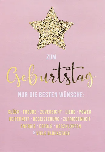 Geburtstag - Bling Bling - Glückwunschkarte im Format 11,5x17cm mit Umschlag - P