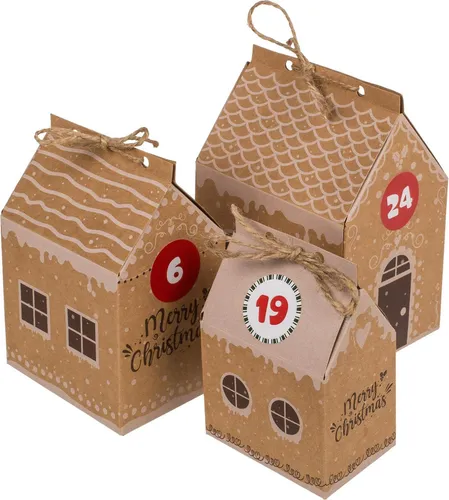 ADVENTSKALENDER DIY HÄUSER ZUM BASTELN UND BEFÜLLEN - Kreativer Adventskalender zum individuellen Befüllen, ideal für Bastelprojekte und persönliche Überraschungen.
