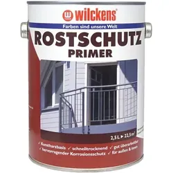 Wilckens Rostschutzprimer 2,5 l - Grau - Hochwertige Grundierung für Rostschutz, ideal für Eisen- und Stahluntergründe. Hohe Ergiebigkeit und Schadstoffarm, perfekt für Innen- und Außenanwendungen.